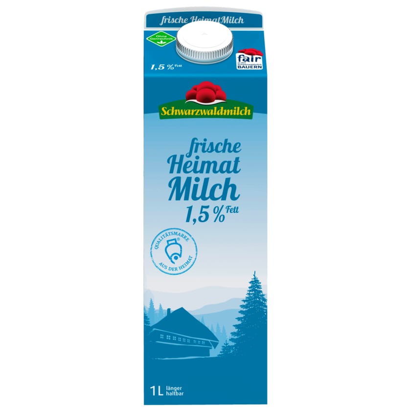 Schwarzwaldmilch frische, fettarme Milch 1,5% 1l